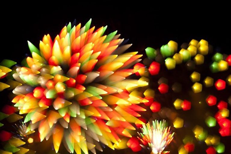 photographing fireworks with long exposure