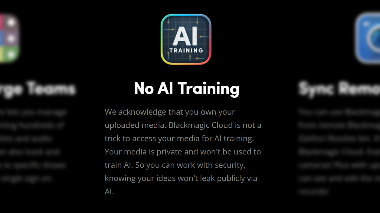 Blackmagic Design - No AI Training